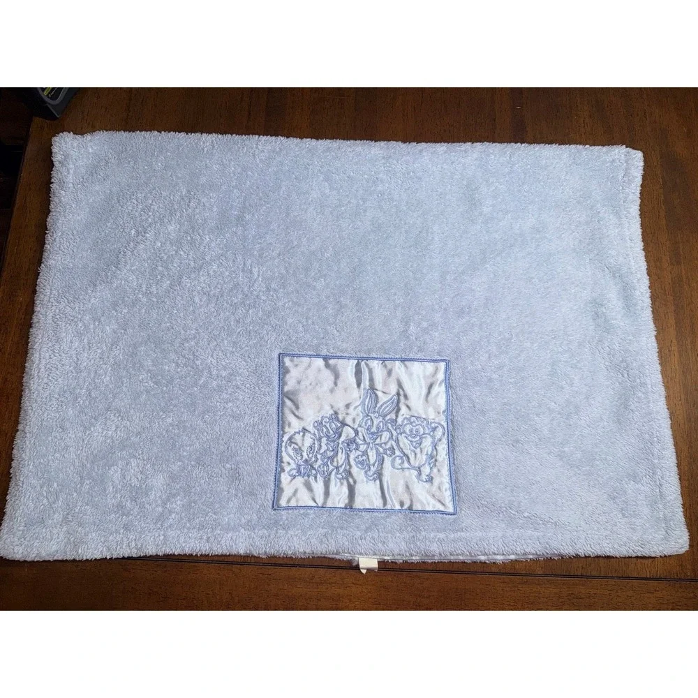 Looney Tunes Vintage Security Blanket Kids One Size Blue Good Satin Plush